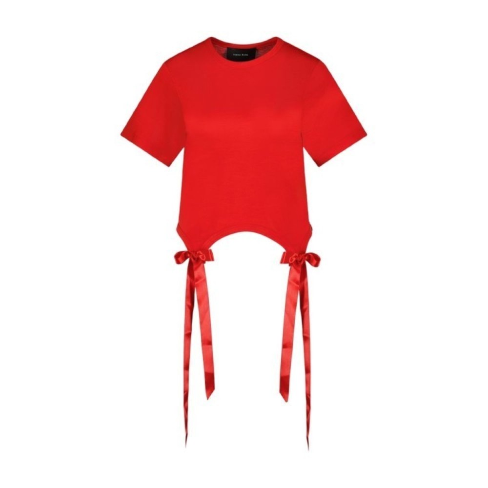 Simone Rocha Bow Tails T Shirt - Synthetic - Red - NWT
